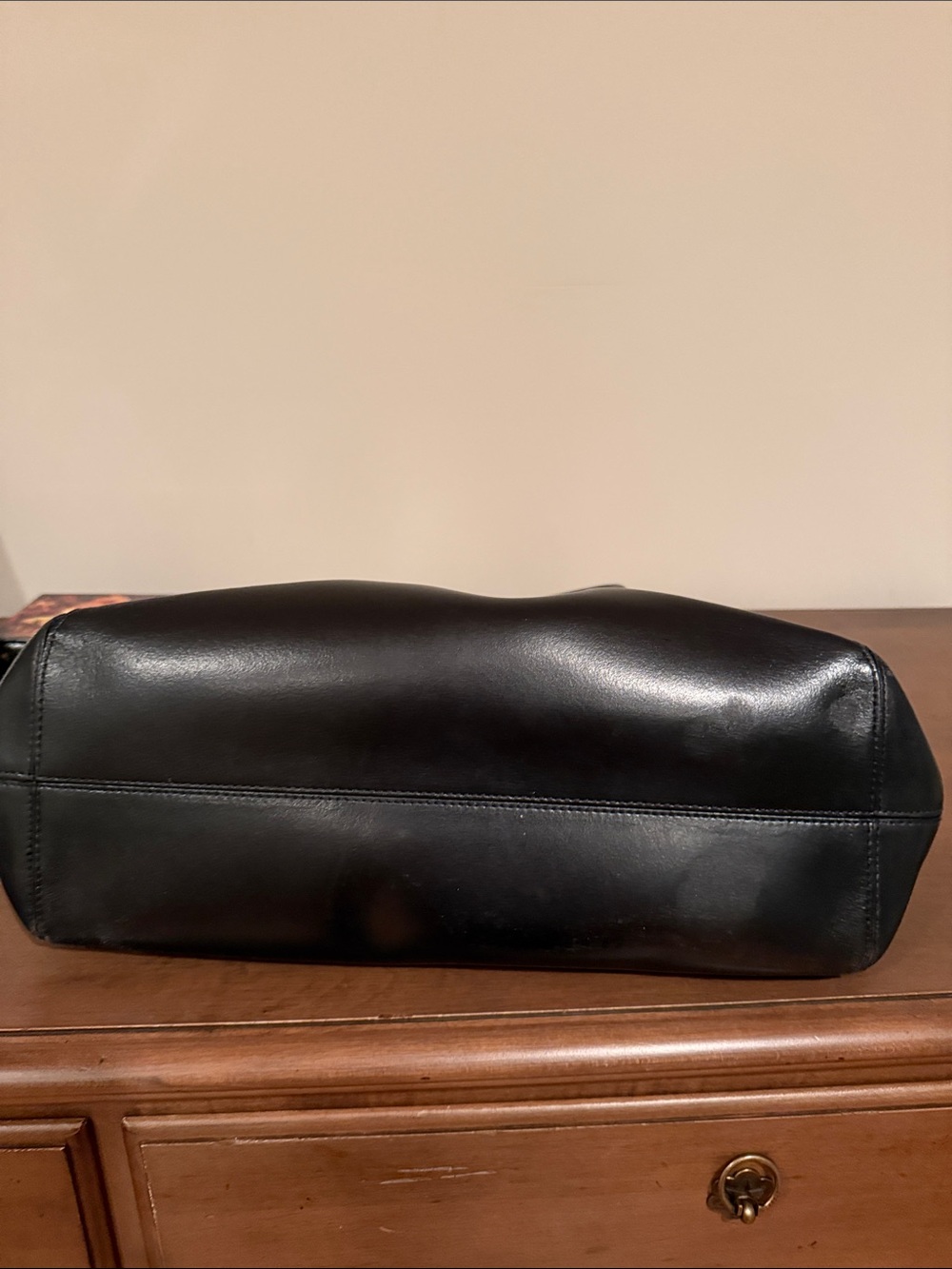 Furla Classic Black Leather Tote with Buckle Detail - Picture 4 of 16